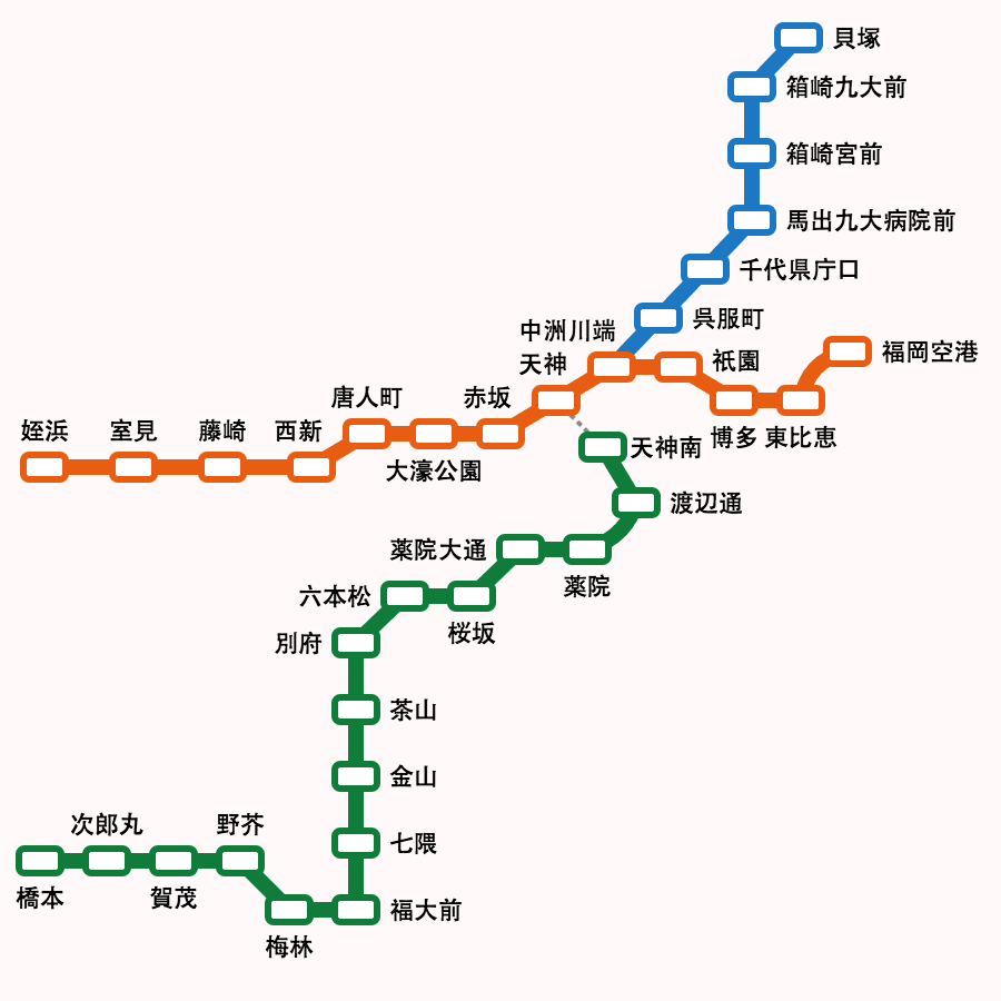 福岡地下鉄路線図 時刻表 料金