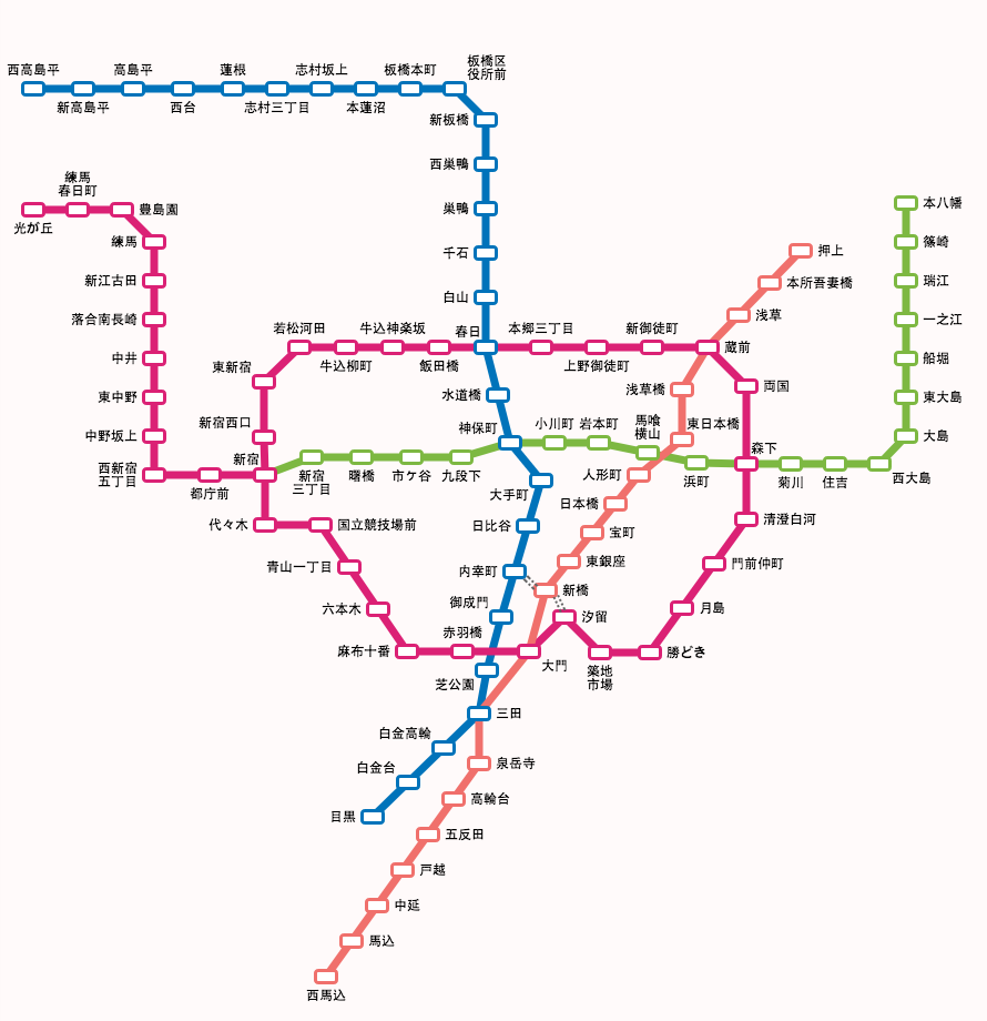 都営地下鉄路線図